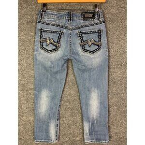 Miss Me Womens Boyfriend Capri‎ Jeans Size 27 Light Wash Denim